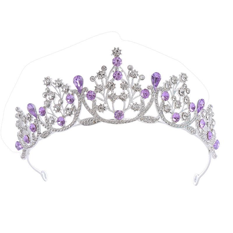 

Children s Hair Accessories Crown Simple Princess Water Diamond Hair Band Electroplated Fashion Show King Crown Hair Band