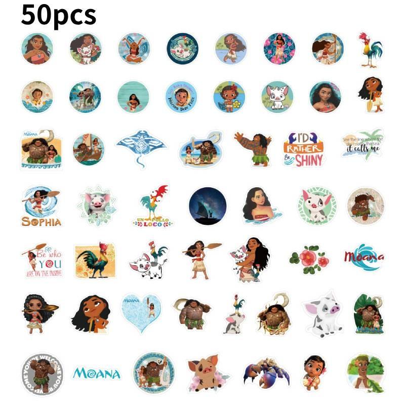 Moana 50pcs Cartoon Paster Decorative Water Bottle Waterproof Sticker Gifts