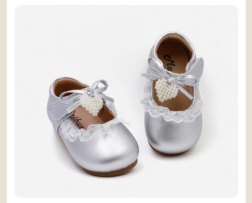 Spring 2026 Girls' Bow Princess Leather Shoes – Stylish Baby Walker Shoes