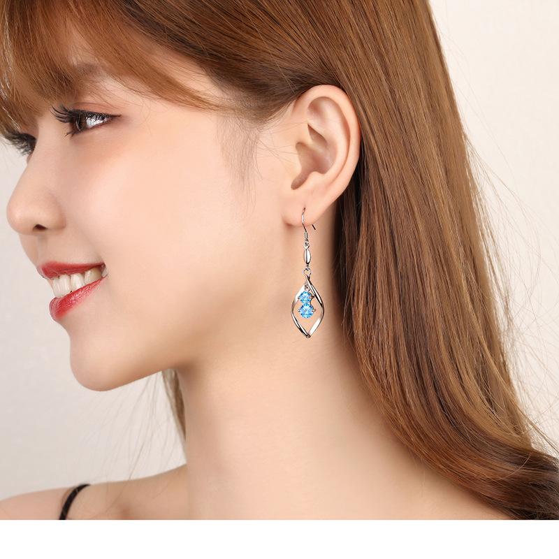 Cercei cu zircon din aliaj de cupru Lindon Cercei cu picătură pentru femei Cadouri de petrecere de nuntă