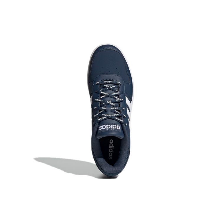 Adidas Neo Hoops 2.0 Round Toe Lace-Up Synthetic Leather Low-Top Retro Basketball Shoes Unisex Sneaker Blue White FY8631