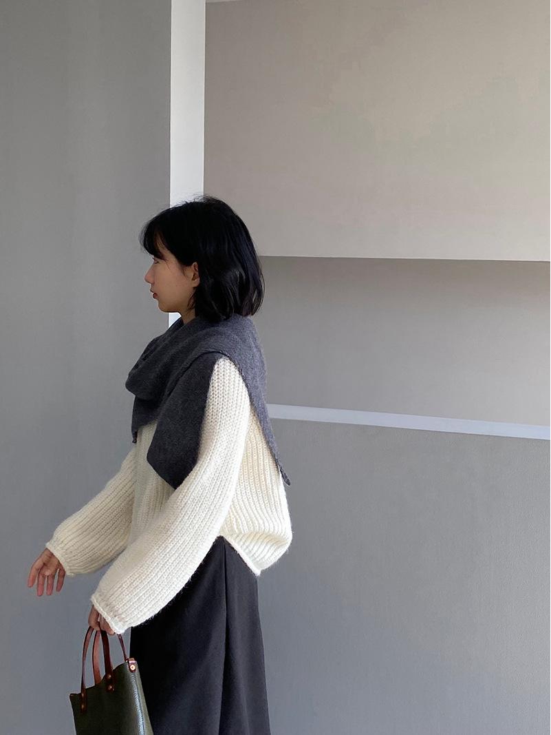 

Женский мягкий вощеный корейский свободный свитер с круглым вырезом Jiangzuo - зимняя коллекция One size