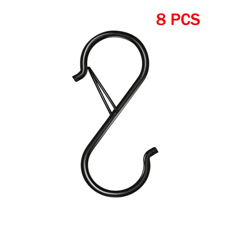 Heavy Duty Metal S Hooks with Safety Buckle,Hanging hooks,S Shaped Hooks Pot Rack Closet Hooks for Hanging
