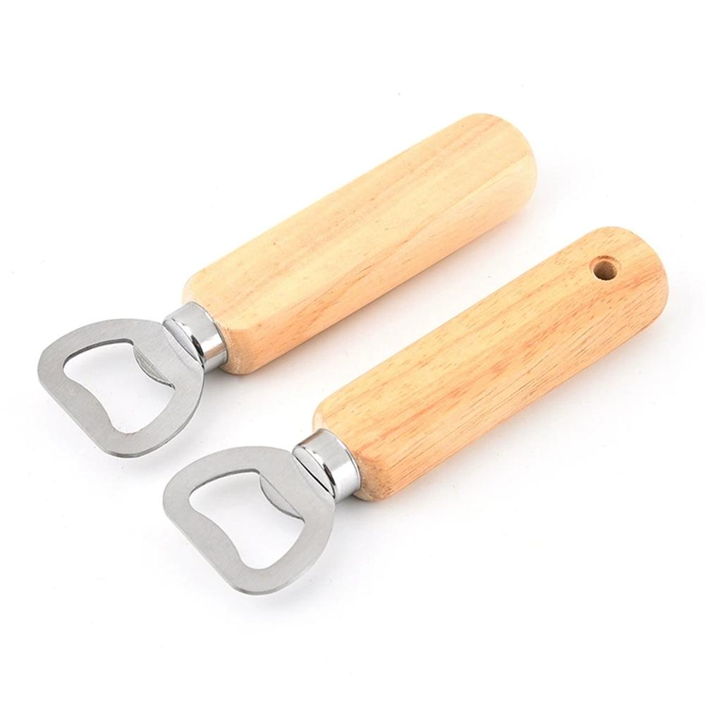 30pcs Stainless Steel Bottle Opener Bartender Kitchen Wood Handle Beer Opener