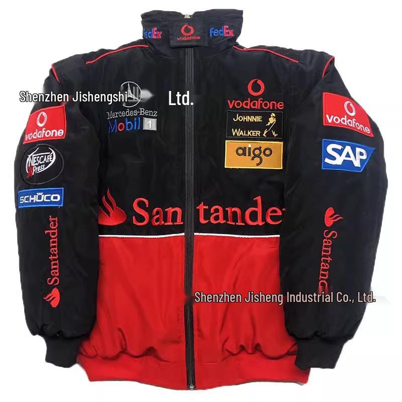 Tuta da moto da corsa F1 Bestseller transfrontaliero: Ricamo Completo, Tuta da Equitazione, Abbigliamento Invernale, Giacca Imbottita in Cotone. Large