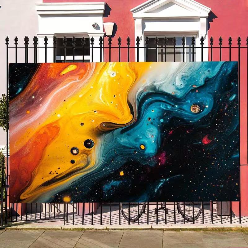 

2D Cosmic Nebula Tapestry Vibrant Fluid Art Style for Living Room & Bedroom 47.2x31.5inch/120*80cm