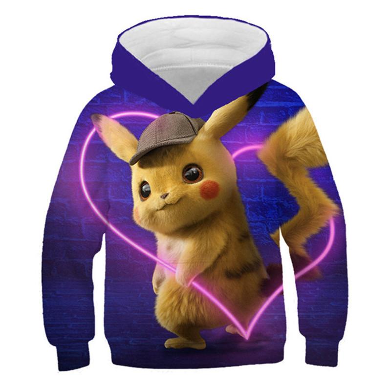 2025 Year Pokemon Hoodies Kids Cartoon Pullover Pikachu Sweatshirt Long Sleeve Children Clothes Boy Fashion Top 4-14 Years Kid Streetwear