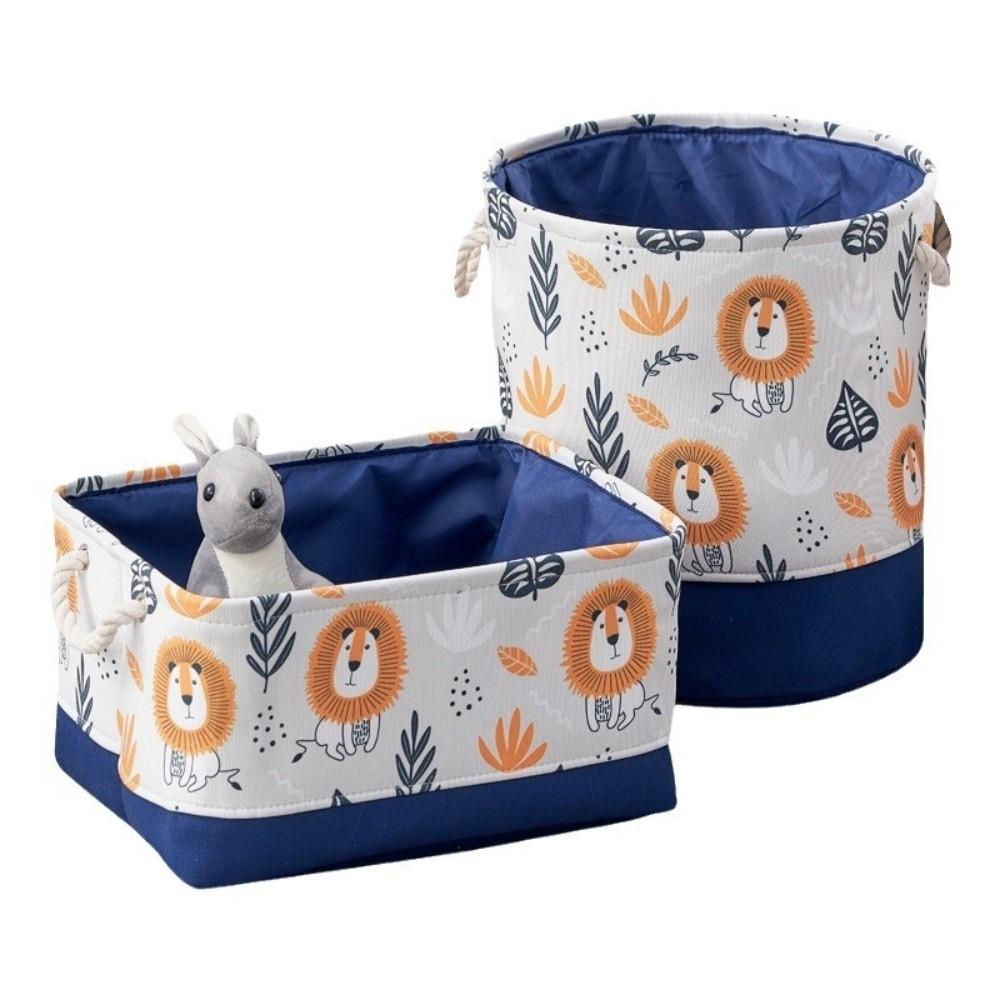Portable Toys Storage Basket Cartoon Organizer Basket Canvas Laundry Basket Clothes Organization