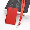 Simple Student Kids Lanyard Card Holder Slim Wallet Boys Pu Id Certificate Bus Door Credit Card Bag for Girls Zipper Coin Purses