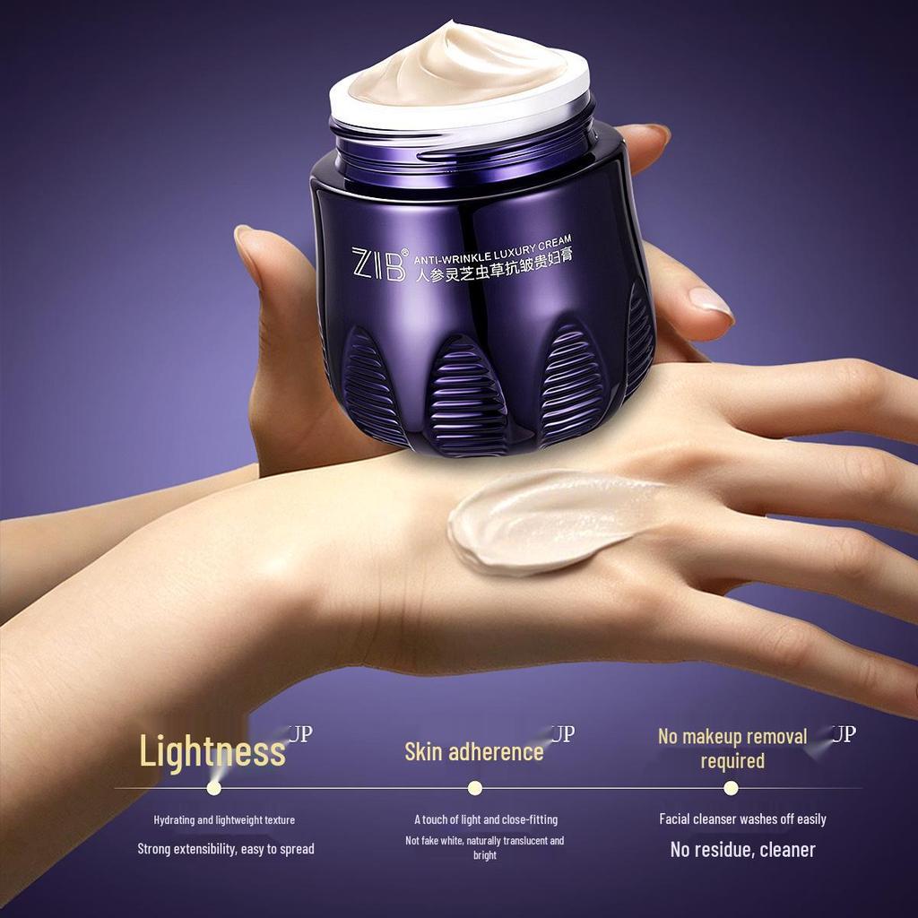 Crema Anti-Rughe Spot ZIB Ginseng Reishi Cordyceps - Leggera, Rinfrescante e Facilmente Assorbibile per una Dama Nobile.