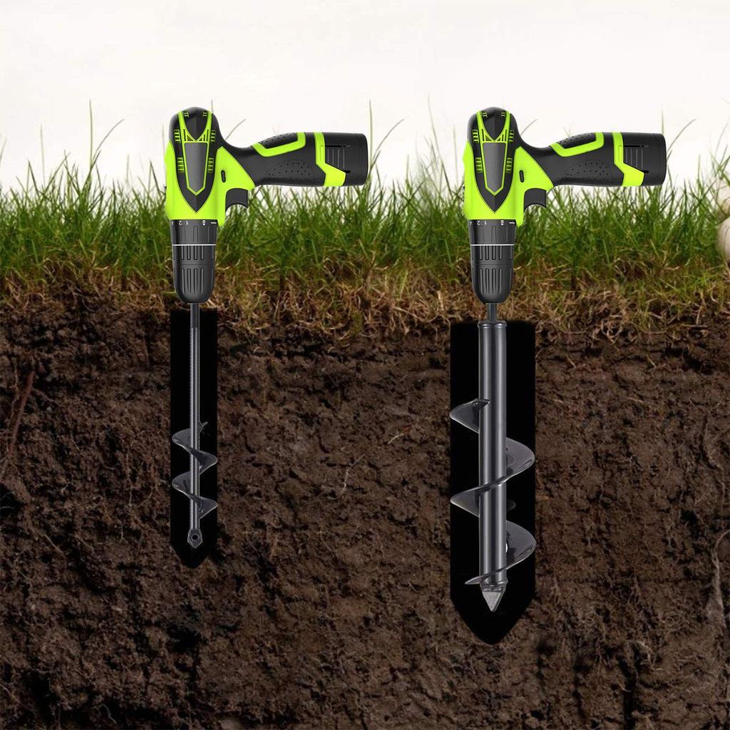 Auger Drill Bit, 2 Pack Garden Auger Spiral Drill Bit for Planting, 12"x3" and 9"x1.6" Rapid Planter Garden Plant Flower Bulb Auger for Any Kinds
