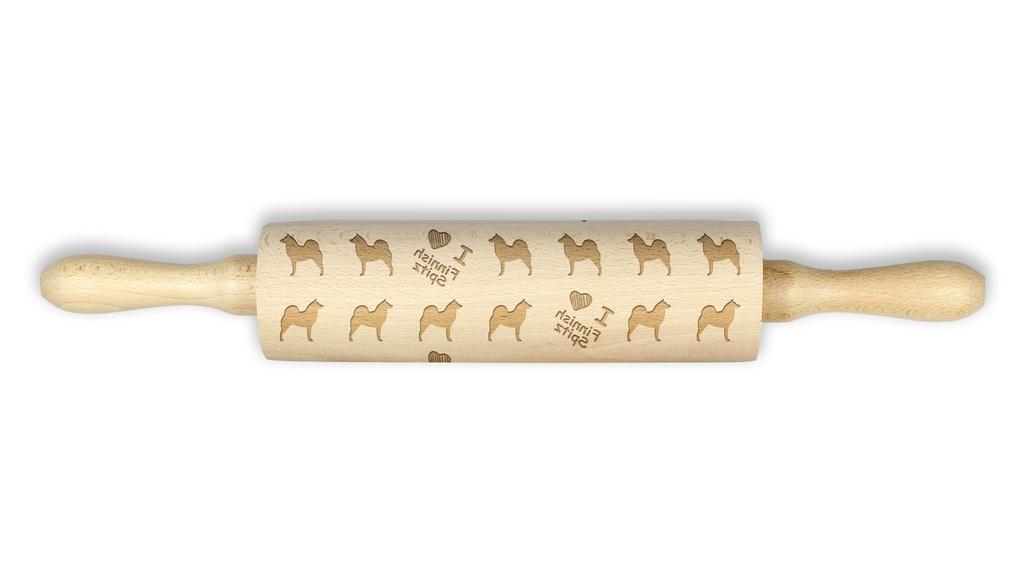 Finnish Spitz, Finnish Hunting Dog – Rolling pin for dough with a dog, patterned rolling pin for ceramics | Art-Dog
