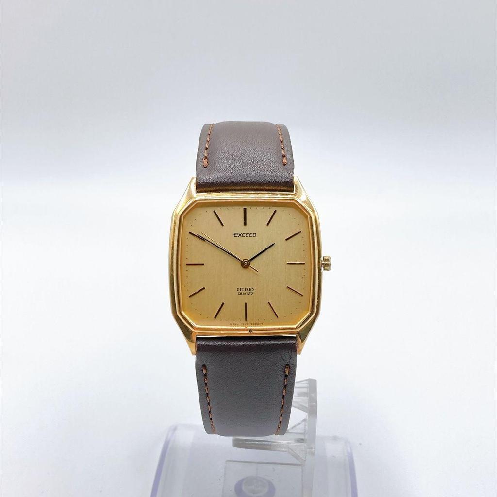 Used 627 CITIZEN EXCEED Men's Watch Quartz Square Battery Replaced
