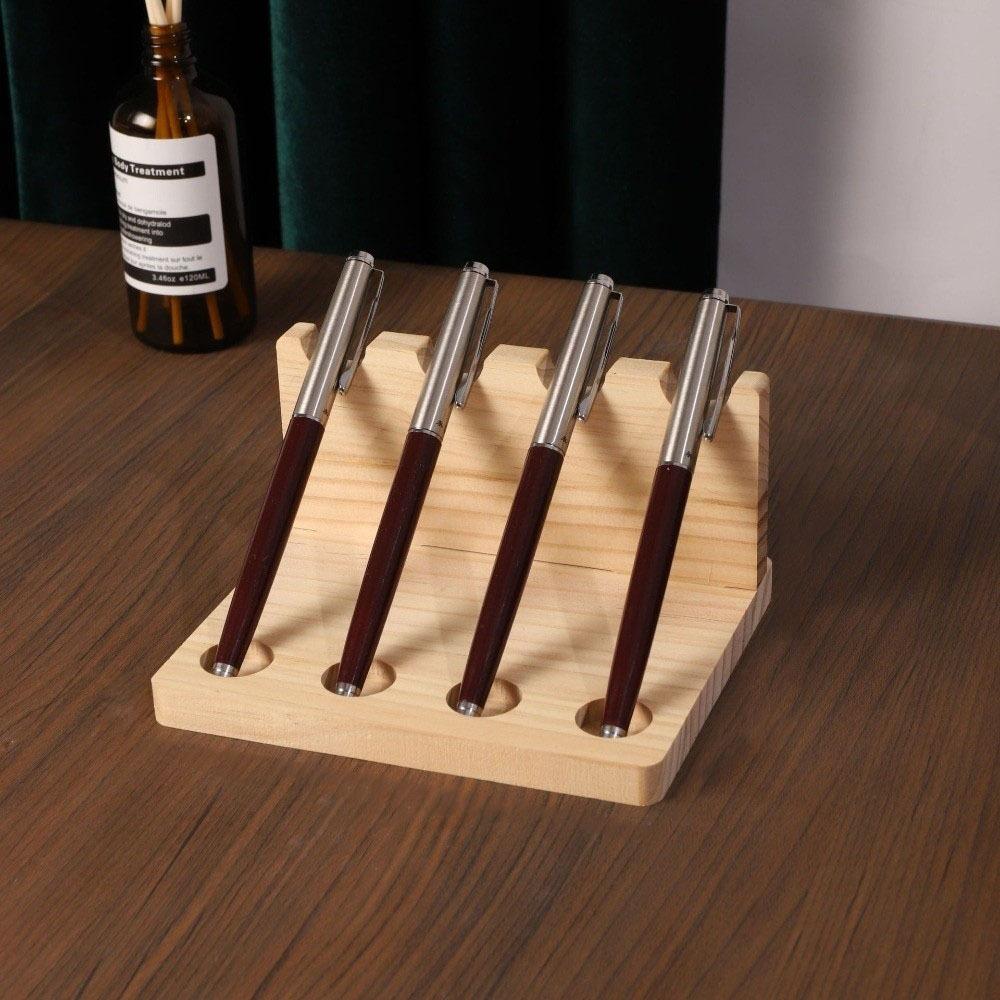 

Household Office Pen Holder Vertical Pen Holder Creative Wooden Pen Stand Office Style A