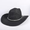 Popolare Cappello di Paglia Classico Western da Cowboy Estivo Vuoto con Ampia Tesa Cappello da Sole Cappello di Paglia Intrecciato a Mano