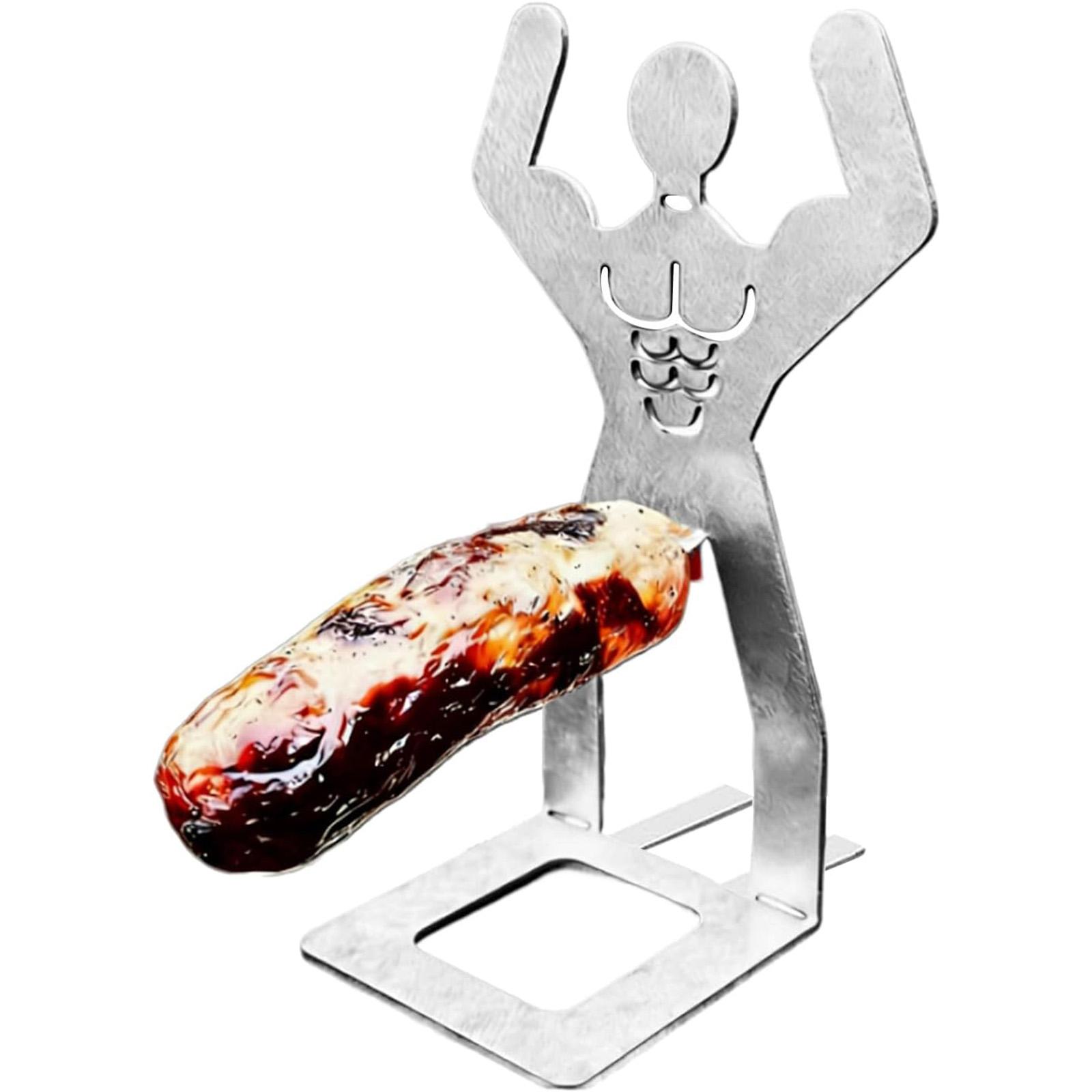 

Stainless Steel Sausage Holder Stand for Grilling Barbecue Hot Dog Skewers Adjustable Support Frame for Even Cooking and Easy Handling One Size