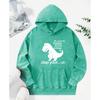You If Youre Know Happy It Dinosaur Print Washed Hoodies Loose Streetwear Allmatch Cotton Hoody Autumn Women Pullover