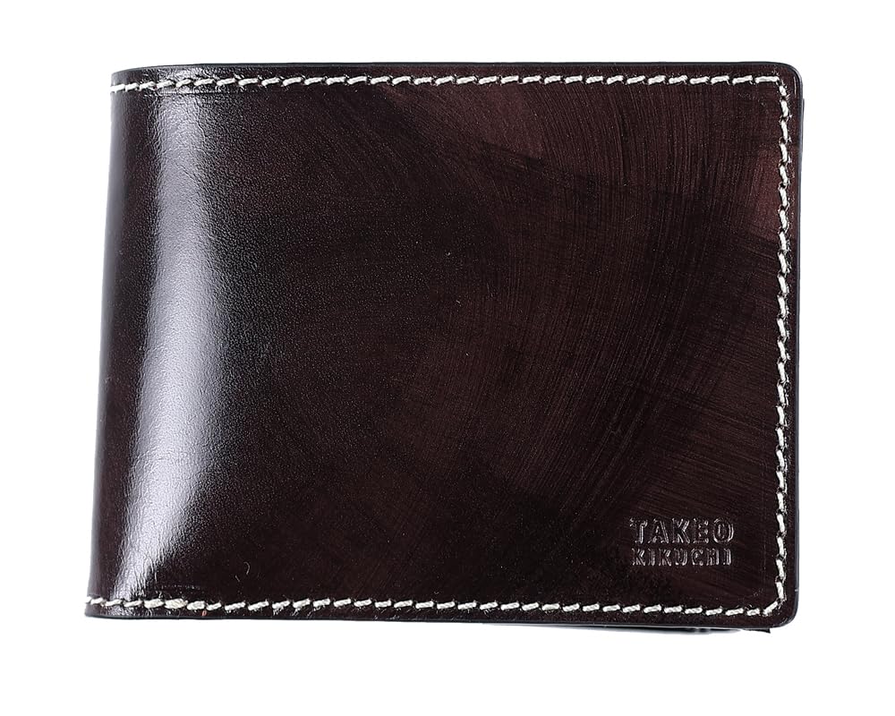 Takeo Kikuchi Bifold Genuine Leather Wallet 3071 Hand Leather Men's (Black)