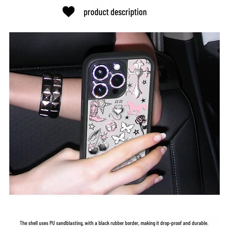Hot Girl Style Sticker Phone Case for iPhone 17, 16 Pro Max, 15 Plus, 13/14