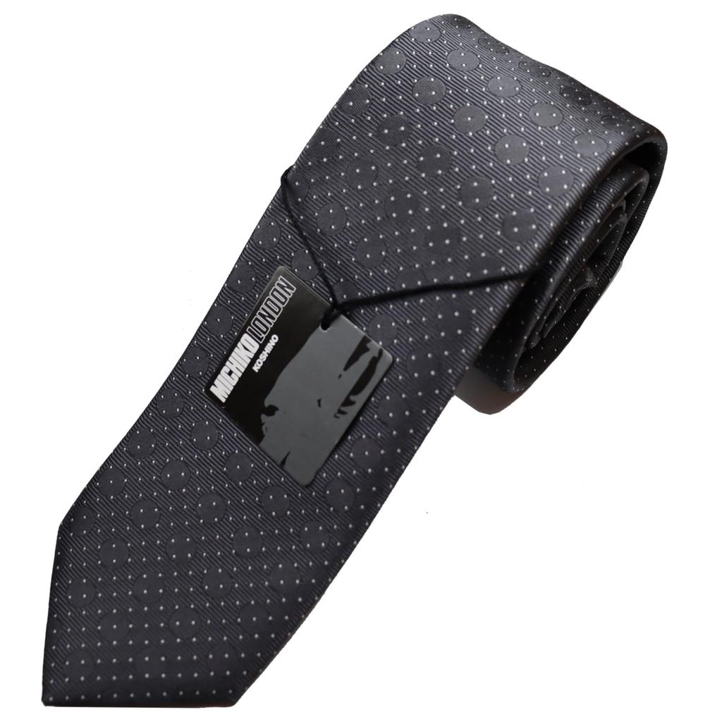 Bonding Process Backed Fabric Volume Feeling Made In Japan MADE IN JAPAN Necktie Brand KOSHINO Plain Pattern Silk Unisex Compatible [Michiko London]