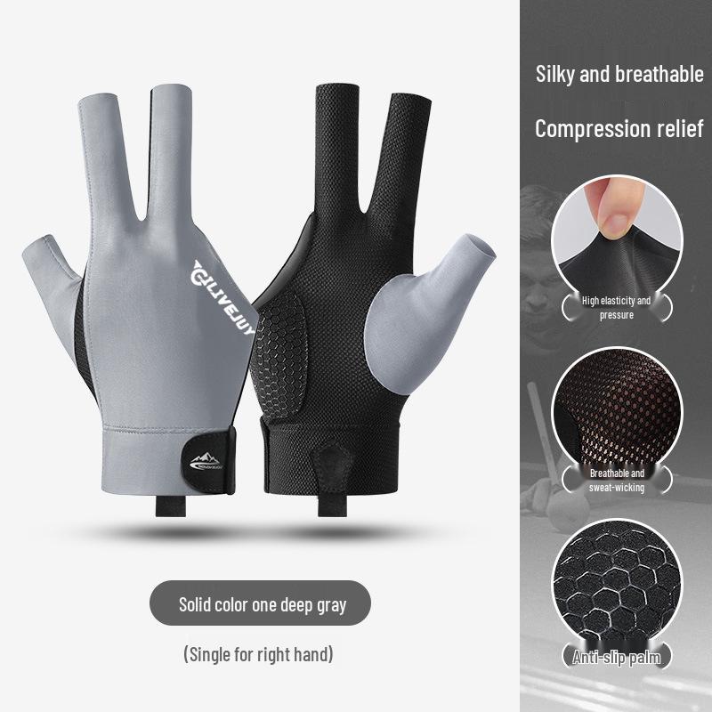 

Three-Finger Billiard Gloves: Thin, Breathable, Non-Slip for Snooker & Table Tennis