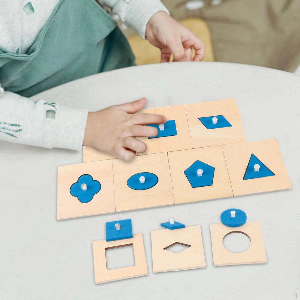Montessori Toy Wooden Geometry Puzzle Preschool Educate Practicing Board Game Jigsaw for
