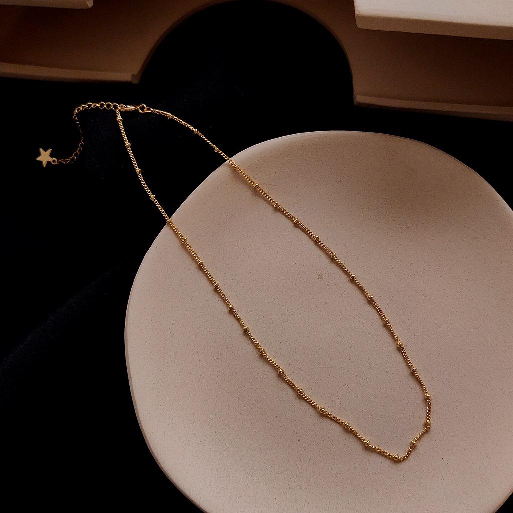 Helle Augen einfache und schöne Echtschmuck Halskette Schlüsselbein Kette Koreanische Version Koreanisches Schmuckstück zarte Halskette Großhandel