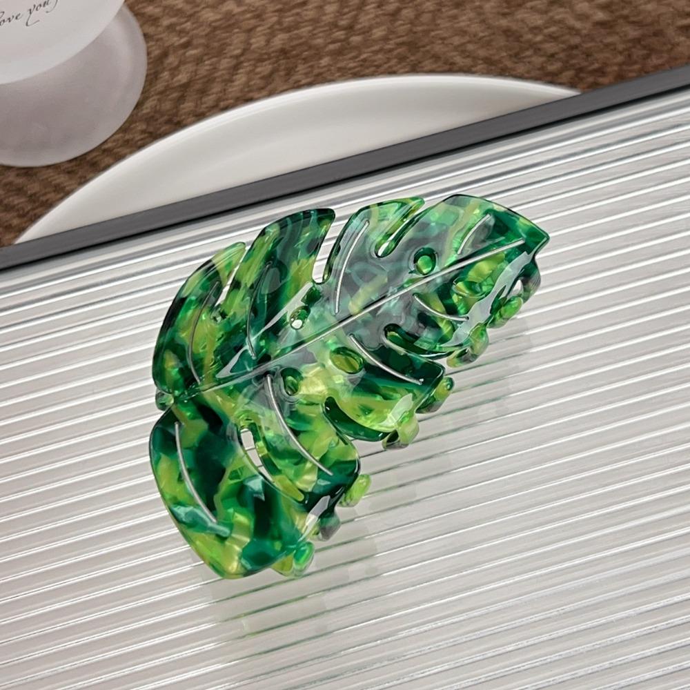 

Зеленый Растительный Ацетат Заколка для Волос Головной Убор Захват для Волос Мода Листья Заколки для Волос Уличная Одежда зелёный