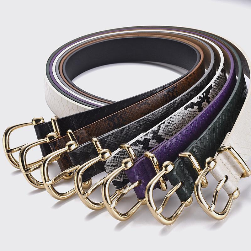 Leather Chic Pu Snake Texture Womens Belt Featuring Durable Alloy Buckle For Stylish Outfits