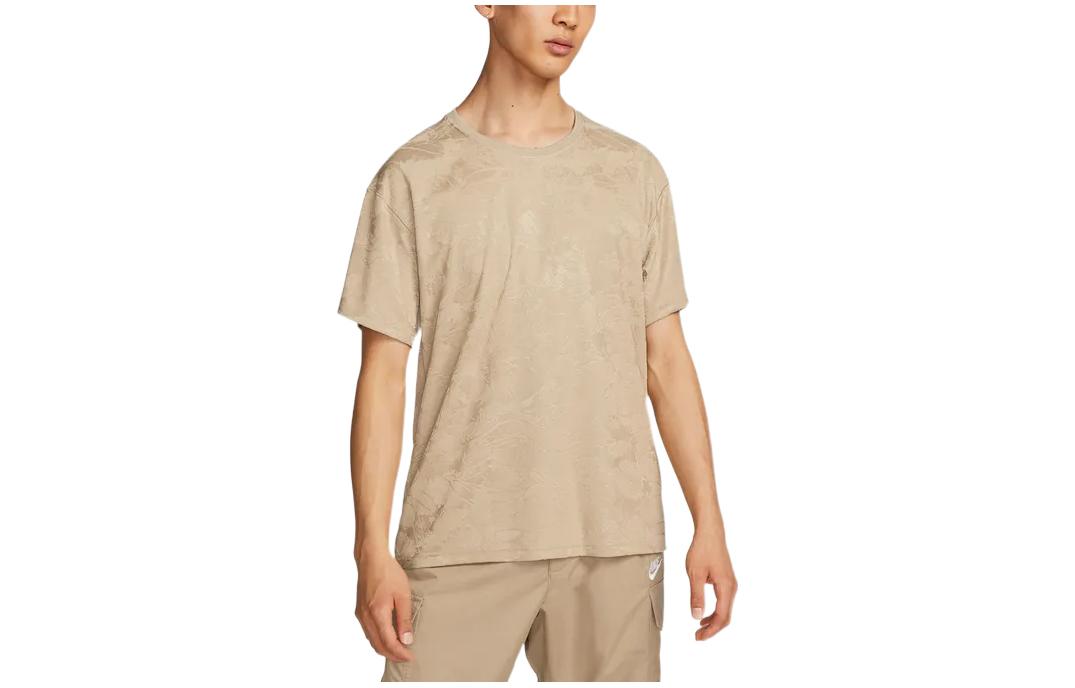 Nike T Shirts Men s Khaki Crew Neck Moderate Straight Fit DQ4301-010 L