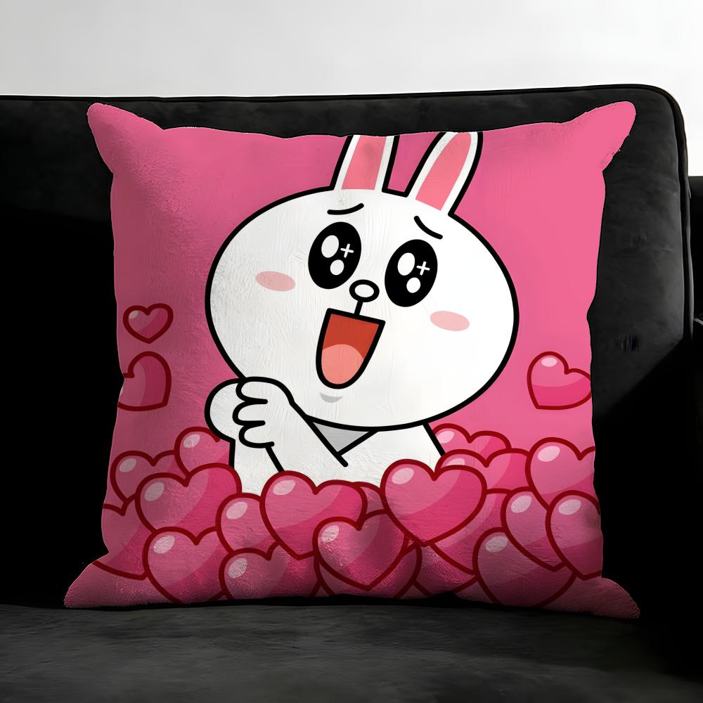 C-Cony Cartoon Cushion Cover Pillowcase Ultra Soft Skin Friendly Fabric Cloud Like Comfort & Concealed Zipper