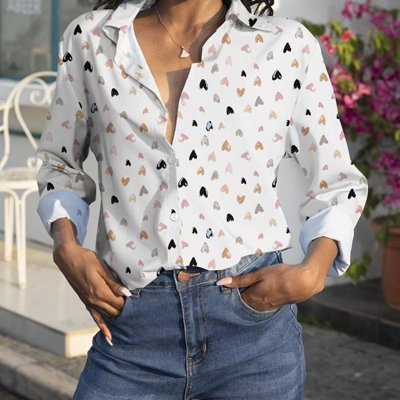 

Модная женская рубашка с длинным рукавом с принтом в виде бабочек, элегантная весенняя офисная рубашка с лацканами, свободная повседневная простая блузка для женщин, уличная одежда XL
