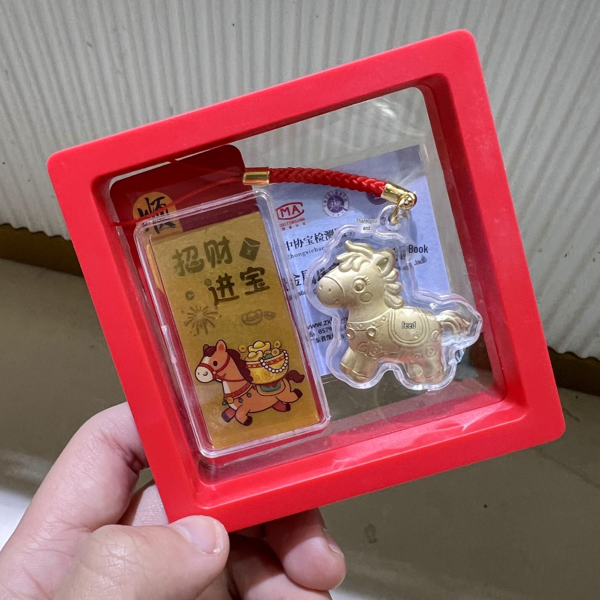 2026 Year of the Horse Gold Sticker: Pure Gold 999 for New Year Wealth & Luck - Creative Gift