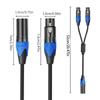 Splitter Cable Male To Double Female Y-Splitter 3Pin Balanced Microphone Cord Wire Adapters Line for Mixing Consoles