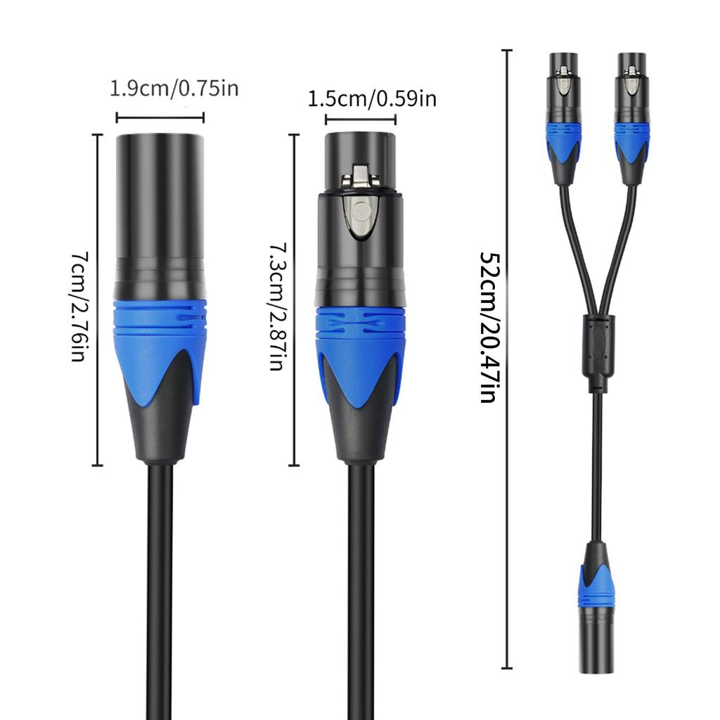 Splitter Cable Male To Double Female Y-Splitter 3Pin Balanced Microphone Cord Wire Adapters Line for Mixing Consoles