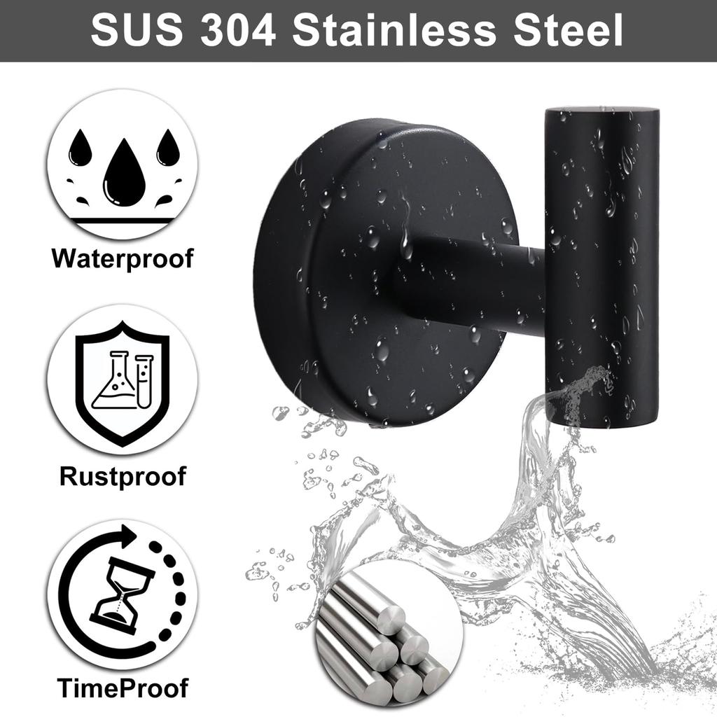2/4pc Pack Stainless Steel Robe Towel Hooks Rustproof Coat Handbag Hanger for Home Bathroom Kitchen Storage Hardware Accessories