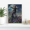 Witches Magic Mystical Print Posters Halloween Moon Witch Flowers Canvas Paintings Wall Art Picture for  Living Room Home Decor