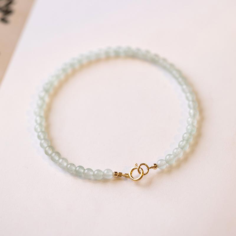 Recommended Aventurine Bracelet for Women3mm Round Bead Aventurine Ultra-Fine Crystal Bracelet In Vintage Style
