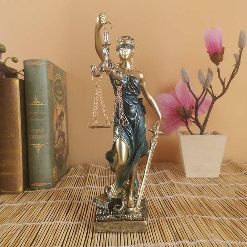 Nordische Vintage Harz Reichtum Gerechtigkeit Göttin Dekoration Haus Wohnzimmer Statue Ornamente Arbeitszimmer Büro Einrichtungszubehör Artikel