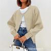 Women S Autumn Winter Pearl Trim Long Sleeve Cardigan Coat