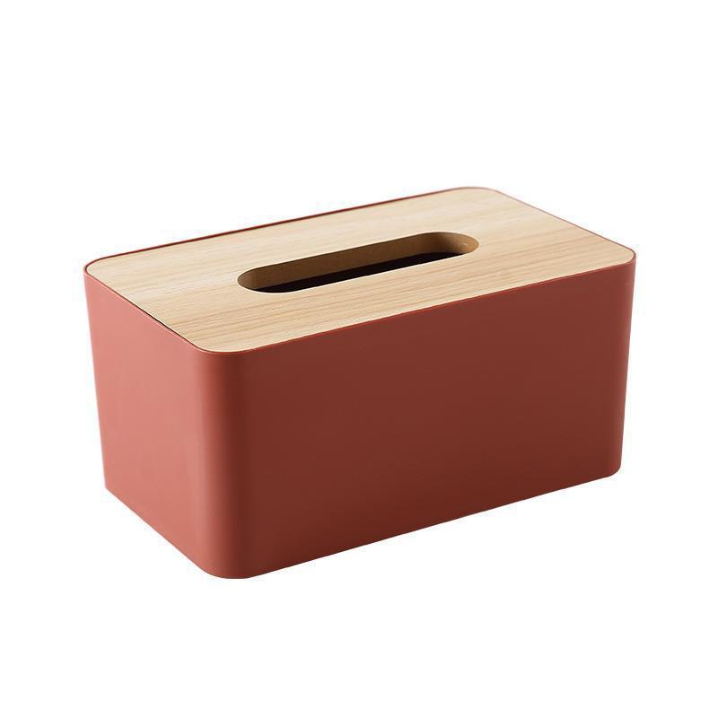 Nordic Style Tissue Box with Wooden Cover and Remote Control Storage for Living Room or Restaurant.