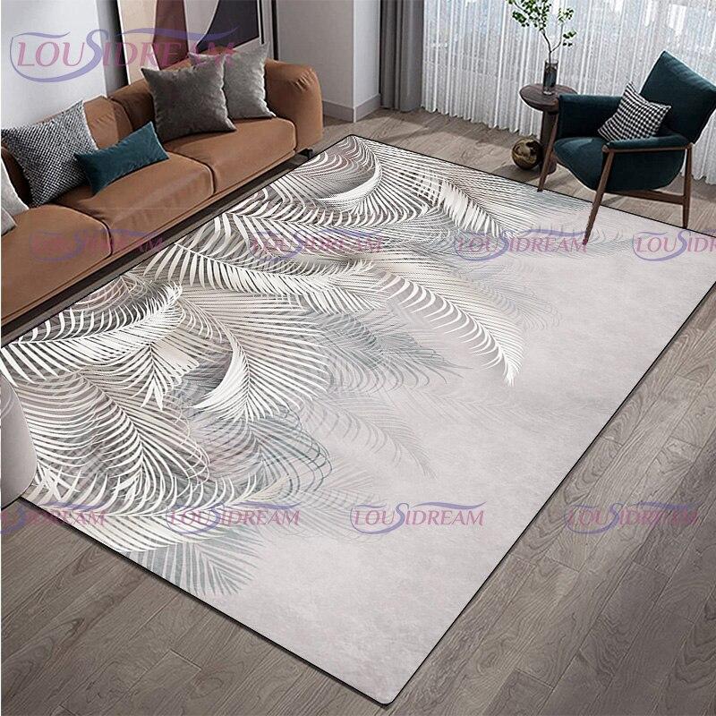 Moderner, luxuriöser farbiger Federteppich, Wohnzimmer-Teppich, rutschfeste Teppiche für Couchtisch, Flur, Eingangsbereich, Bodenmatte, Dekor