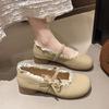 French Low-heeled Mary Jane Single Shoes Women's 2025 New Summer Skirt Evening Shoes Shallow Mouth Lolita Small Leather Shoes