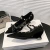 Fashion Designer Women's Shoes Fashion Bow High Heels Single Shoe Retro Rivet High Heels Banquet Party Shoes for Women Pointed Toe Pumps