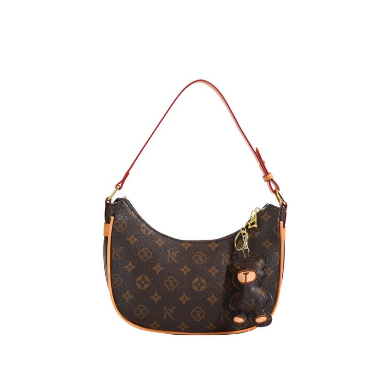 

Премиальная сумка женская модная с принтом полумесяца ретро сумка-цепочка универсальная сумка на одно плечо через плечо женская 25cm*23cm*18cm хаки