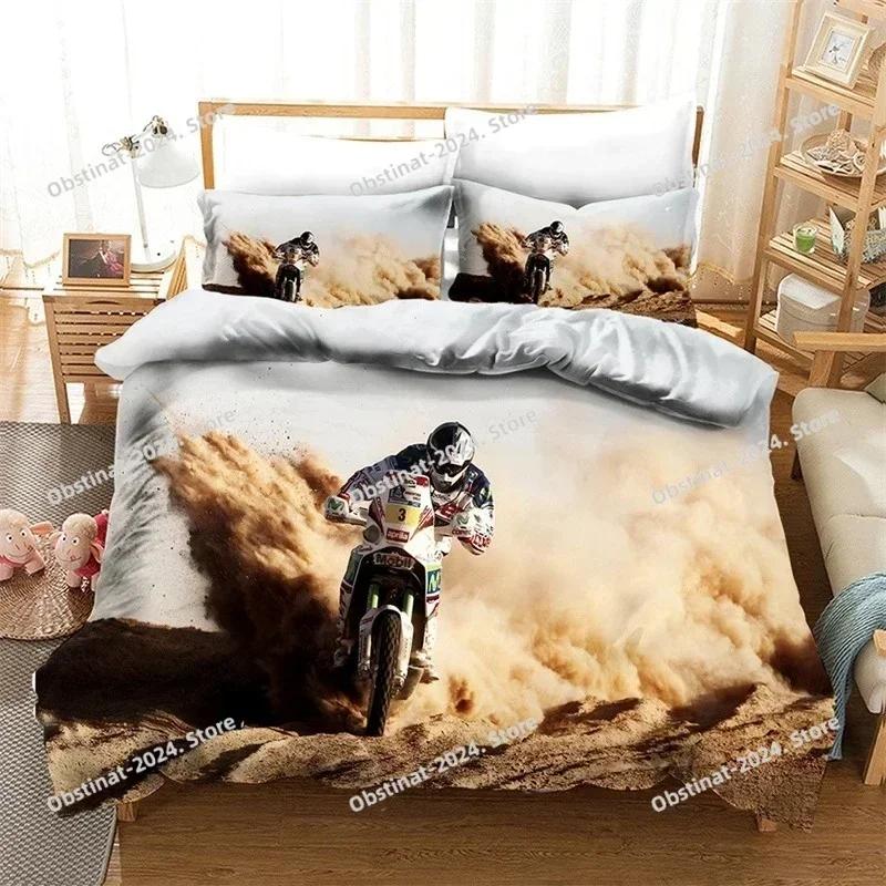 New Sand Motorcycle Extreme Sport 3d Printed Duvet Cover Sets with Pillowcase Twin Queen King Size Bedding Set for Home Textiles