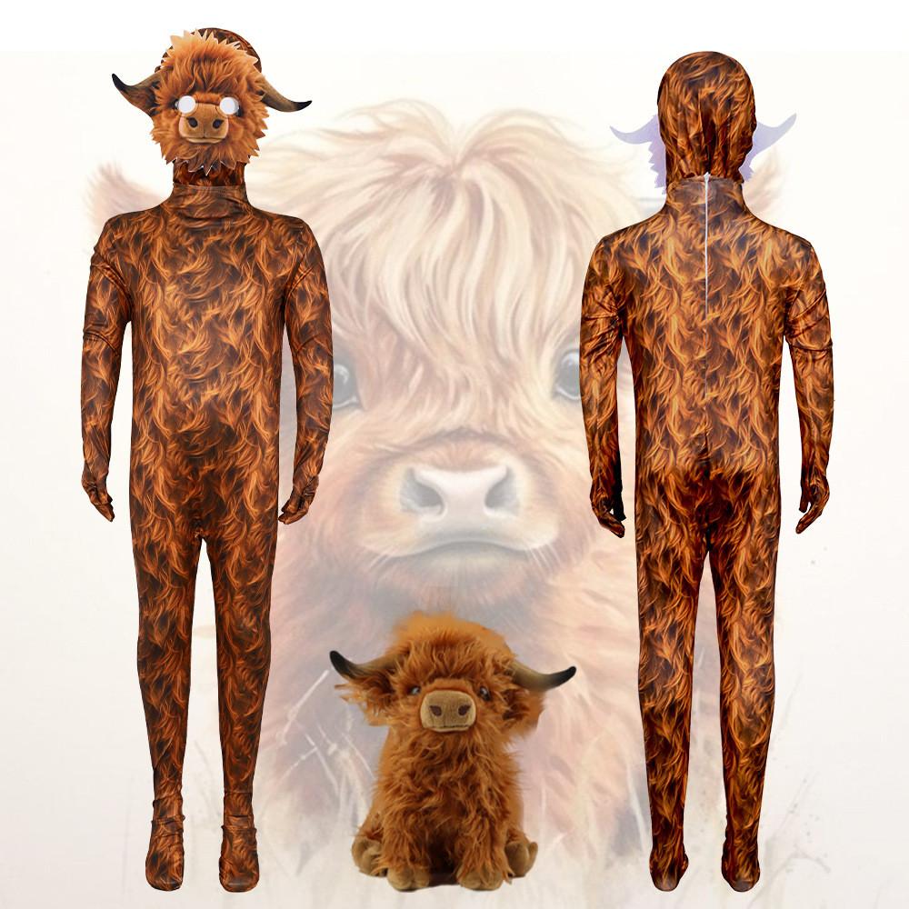 

Новая Зеландия Шотландская Корова Косплей Боди Сценический Костюм на Хэллоуин 110