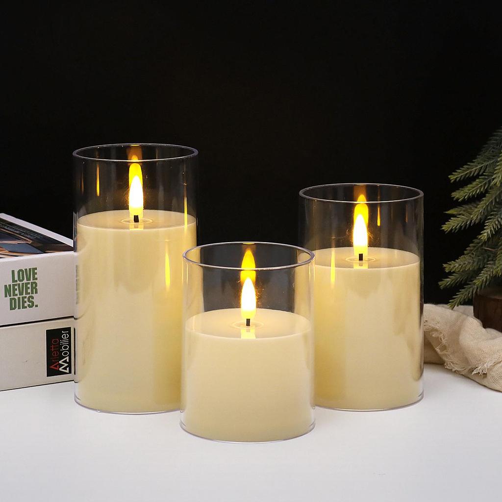 Acryl LED Kerze mit flackernder Flamme und Tassen-Atmosphäre