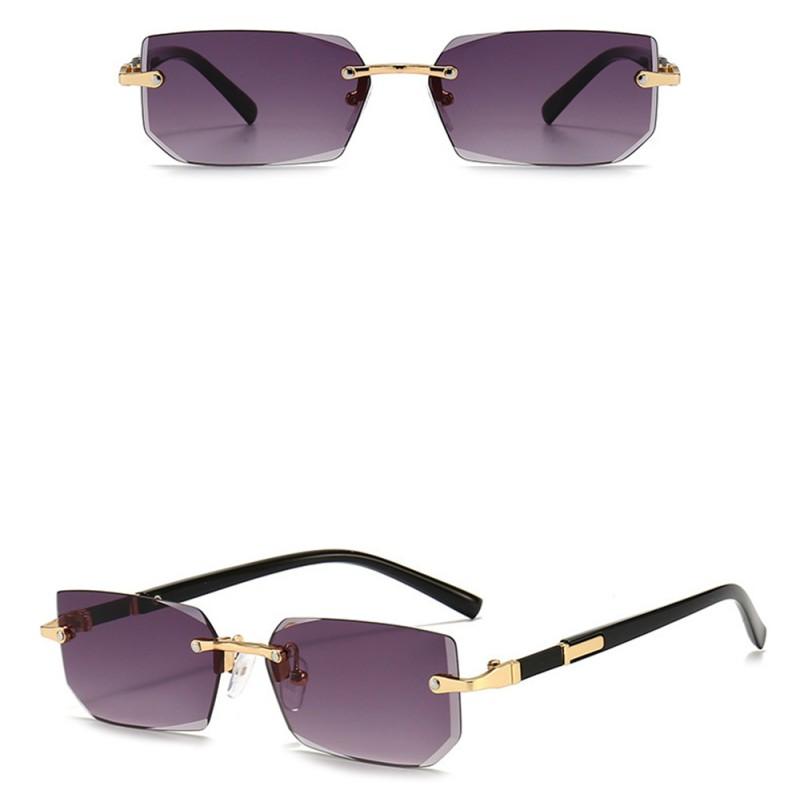1Pcs Rectangle Rimless Gradient Sunglasses Women Men Small Shades Fashion Frameless Sun Glasses For Male Retro Eyewear