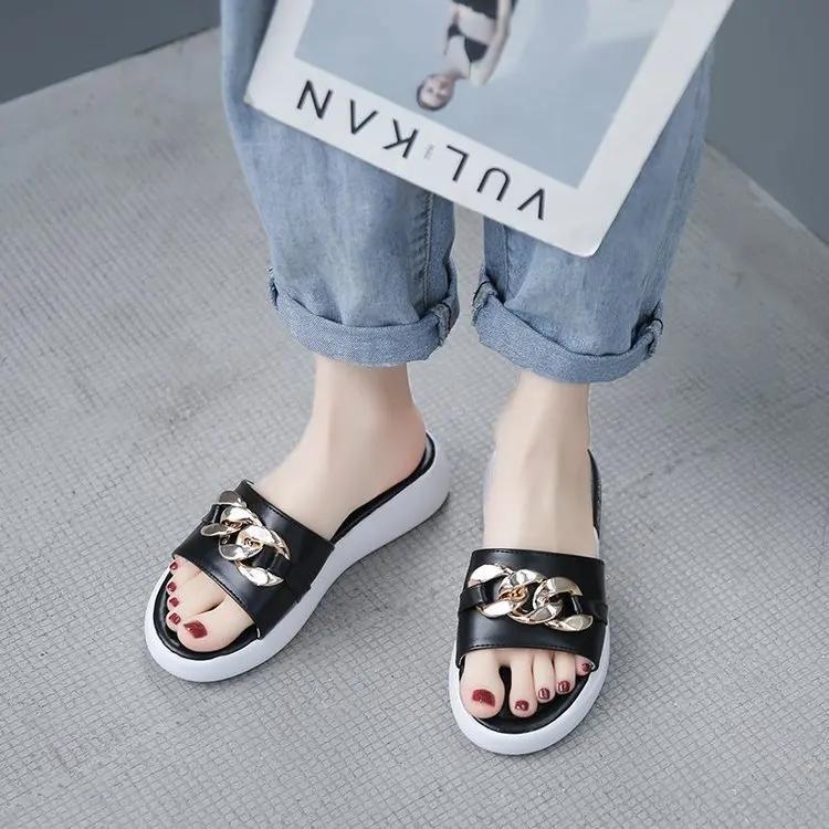 Sandals Ladies Flat Heel Platform Sandals Ladies Candy Color Casual Slippers Ladies Shoes Sandalias De Las Mujeres 2024